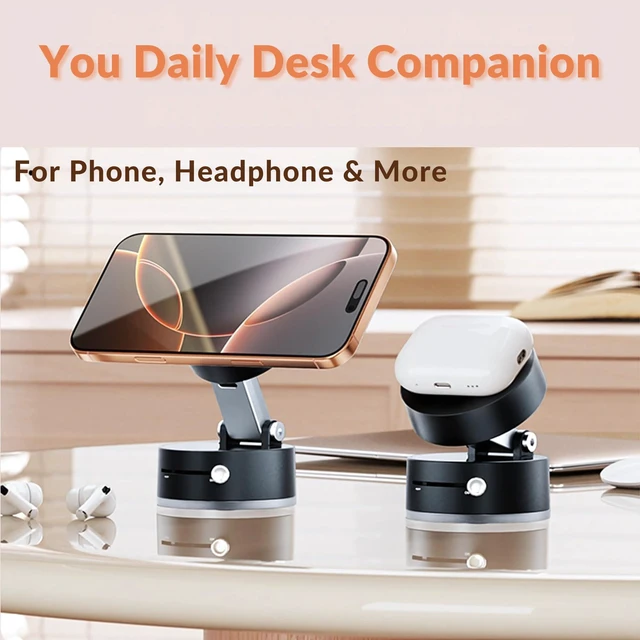 Alt view image 5 of 7 - Vacuum Magnetic Phone Holder, 360° Suction Car Mount, MagSafe Compatible Cell Phone Holder