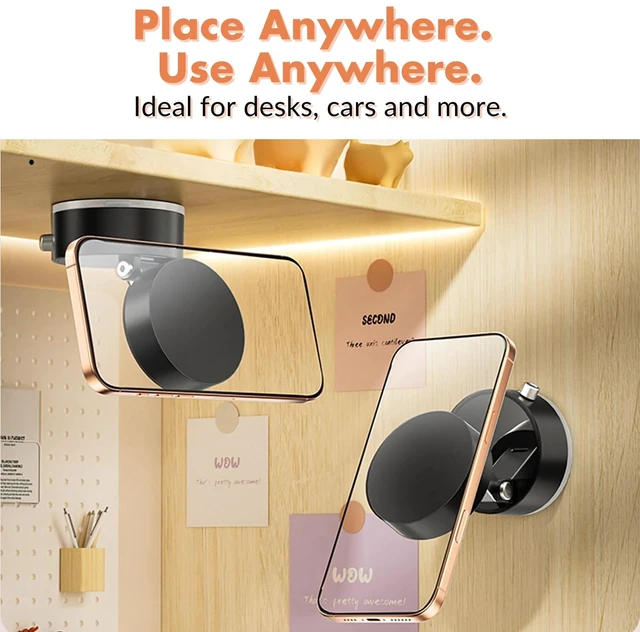 Alt view image 6 of 7 - Vacuum Magnetic Phone Holder, 360° Suction Car Mount, MagSafe Compatible Cell Phone Holder