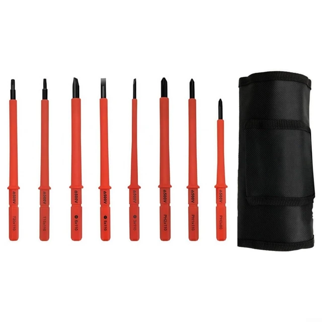 Alt view image 6 of 7 - 10PCS Electricians Insulated Screwdriver Kit, Electrician Tools 500V Safety Ergonomic Grip With Interchangeable Bits For DIY And Repair