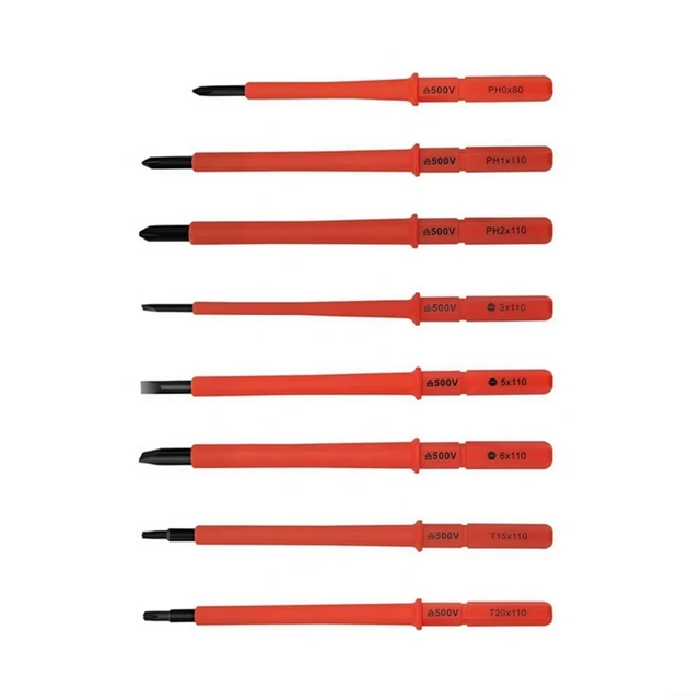 Alt view image 5 of 7 - 10PCS Electricians Insulated Screwdriver Kit, Electrician Tools 500V Safety Ergonomic Grip With Interchangeable Bits For DIY And Repair