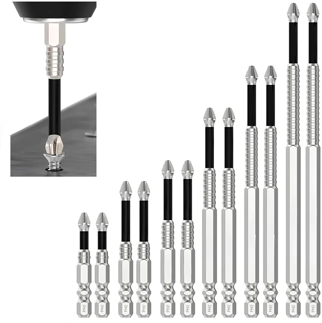 Main image of K5 PH2 Impact Screwdriver Bit Set, PH2 Magnetic Screwdriver Bits Set, 12PCS K5 Alloy Steel Impact Driver Bits, K5 Impact Resistant Non Slip Bit Set for Woodworking Cabinet Construction