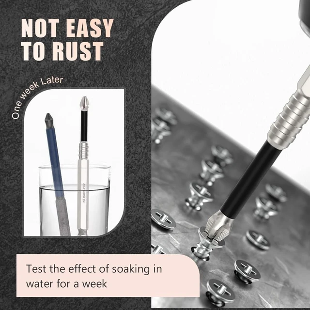 Alt view image 4 of 6 - K5 PH2 Impact Screwdriver Bit Set, PH2 Magnetic Screwdriver Bits Set, 12PCS K5 Alloy Steel Impact Driver Bits, K5 Impact Resistant Non Slip Bit Set for Woodworking Cabinet Construction