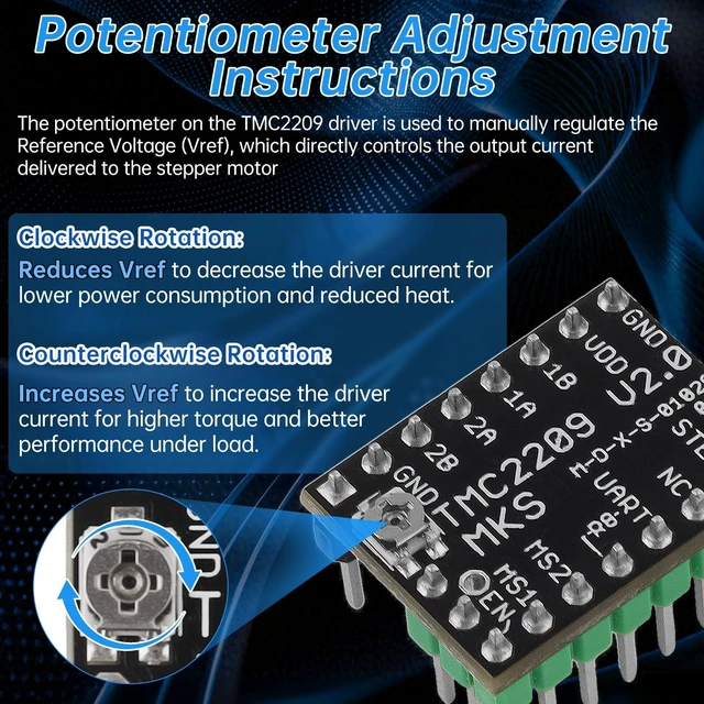 Alt view image 3 of 7 - TMC2209 V2.0 Stepper Motor Driver,Support UART Mode | Fit for Ender 3 E3D V3 Control Board 3D Printer Parts Replace A4988