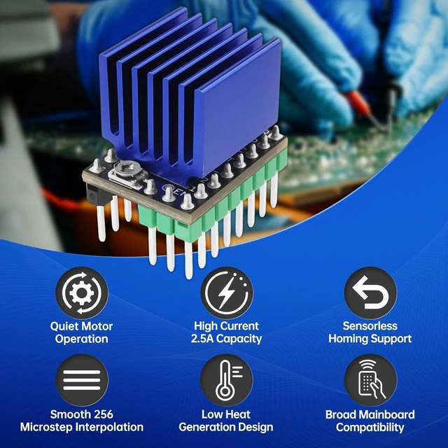 Alt view image 7 of 7 - TMC2209 V2.0 Stepper Motor Driver,Support UART Mode | Fit for Ender 3 E3D V3 Control Board 3D Printer Parts Replace A4988