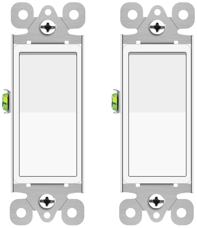 Main image of 2PK Single Pole Rocker Light Switch,Paddle Light Switch 15 Amp,Sp Switches White,120V-277V AC,On/Off Wall Switches, Residential/Commercial Grade,Home & Office,UL/CUL