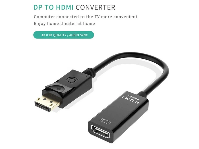 Alt view image 5 of 7 - DP Displayport to HDMI Adapter 4K x 2K, iXever Display Port to HDMI Male to Female Gold-Plated Cord Compatible for Lenovo Dell HP