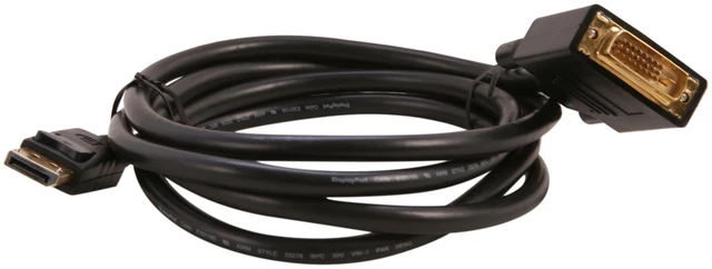 Alt view image 2 of 3 - DP-DVI-6 6 ft. DP DisplayPort Male to DVI-D Male Adapter Cable, Black