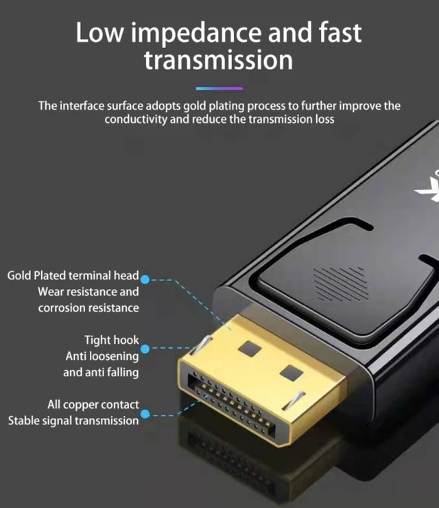 Alt view image 3 of 7 - 2-Pack 4K DisplayPort to HDMI Adapter,AUBEAMTO Display Port DP to HDMI Adapter Male to Female Gold Plated 2K 3D 60Hz for HP, HDTV, Dell, GPU, AMD, NVIDIA,Projector, PC,Desktop, More Desktop & Display
