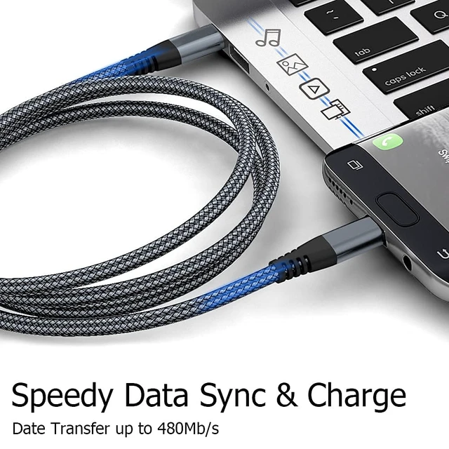 Alt view image 7 of 7 - USB C to USB C Cable 10ft 60W, 3Pack USB C Cable, PD Type C Charging Cable Fast Charging Compatible with MacBook Pro 2020, iPad Pro, iPad Air 4, Galaxy S20, Switch, Pixel, LG and Other USB C Charger