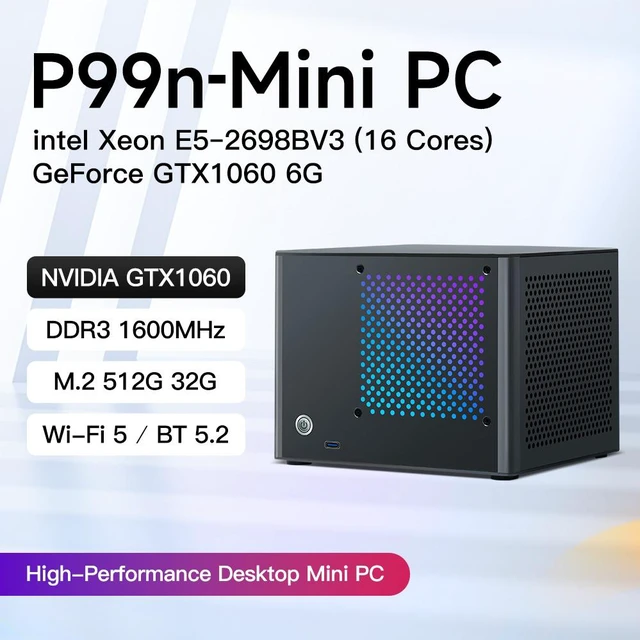 Alt view image 2 of 7 - RMATAAI SFF Gaming PC, Xeon E5-2698 v3, 32GB DDR3 RAM, 512GB M.2 SSD, GTX 1060 6GB, Ultra SFF Gaming Desktop for Streaming