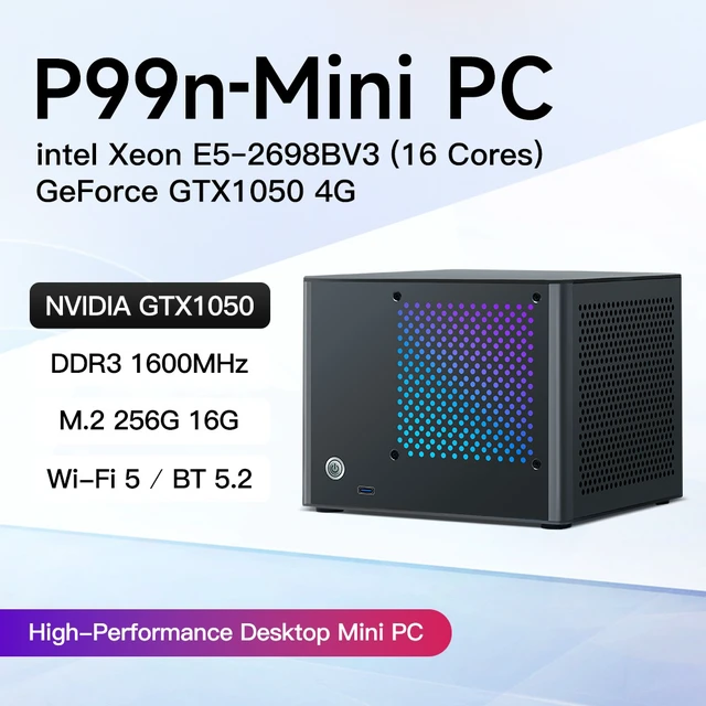 Alt view image 2 of 7 - RMATAAI SFF Gaming PC, Xeon E5-2698 v3, 16GB DDR3 RAM, 256GB M.2 SSD, GTX 1050 4GB, Ultra SFF Gaming Desktop
