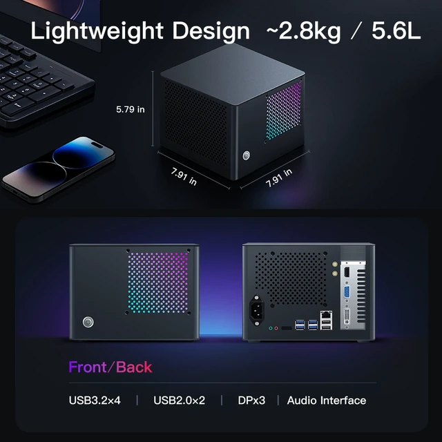 Alt view image 6 of 7 - RMATAAI SFF Gaming PC, Xeon E5-2698 v3, 16GB DDR3 RAM, 256GB M.2 SSD, GTX 1050 4GB, Ultra SFF Gaming Desktop