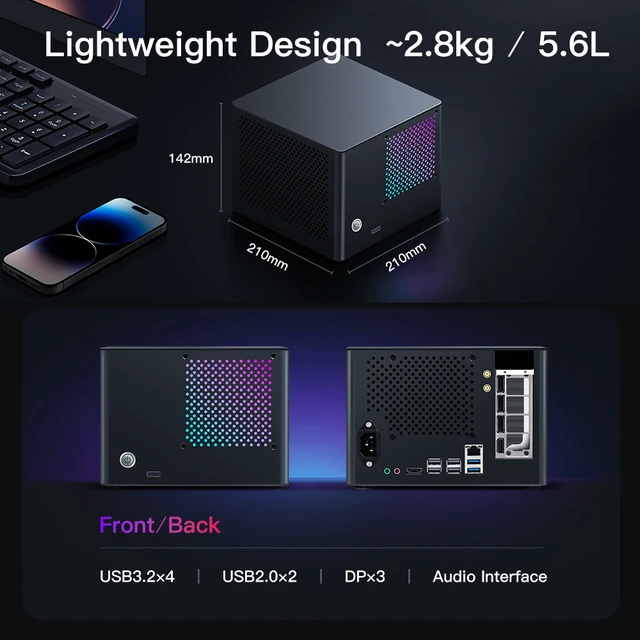 Alt view image 5 of 6 - RMATAAI SFF Mini PC, Xeon E5-2698 v3, GT 450, 16GB DDR3 RAM, 256GB M.2 SSD, Ultra Small Form Factor Desktop for Office Home Media Streaming