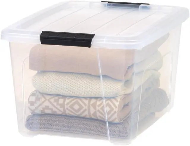Main image of IRIS 32 Qt. Plastic Storage Bin with Lid, Stackable Storage Containers, Tote