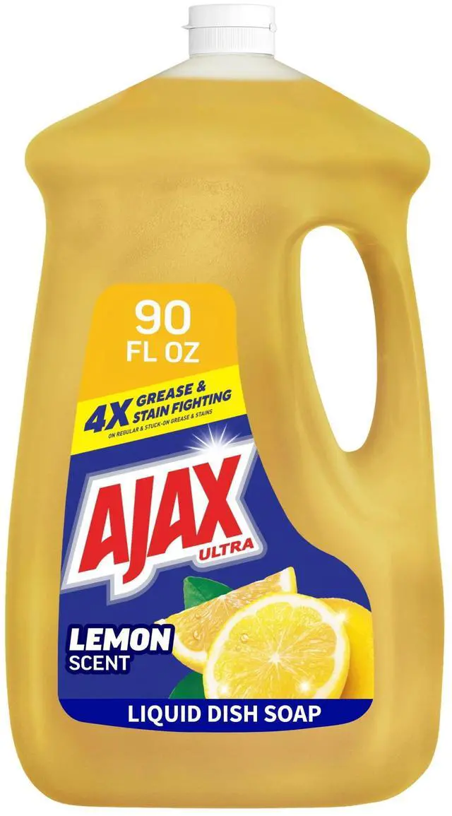 Alt view image 2 of 6 - Ajax Ultra Liquid Dish Soap, Super Degreaser, Mess-Free, Easy-Flip Cap, Lemon Scent, 90 fl oz