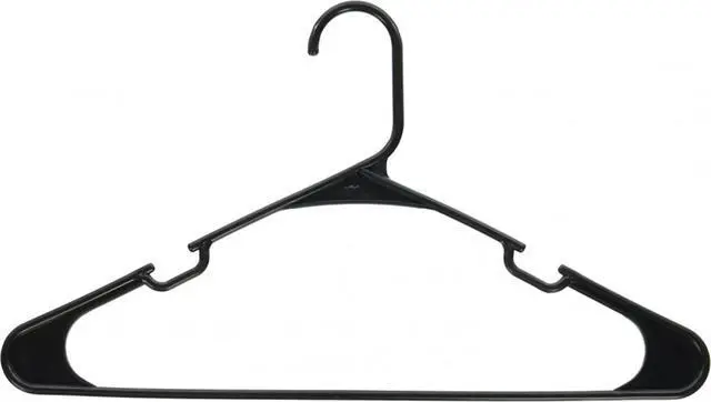 Main image of Mainstays Black Plastic Clothes Hangers, 50-Count, Lightweight and Durable