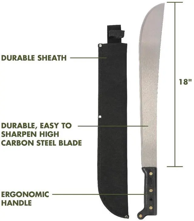 Alt view image 6 of 6 - Ozark Trail 18" Machete with Sheath