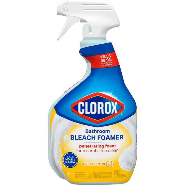 Alt view image 2 of 6 - Clorox Bleach Foamer Bathroom and Shower Cleaner Spray, Crisp Lemon, 30 fl oz