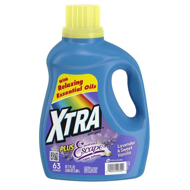 Main image of Xtra Plus Scent of Escape, Lavender & Sweet Vanilla, 63 Loads Liquid Laundry Detergent, 97.7 fl oz