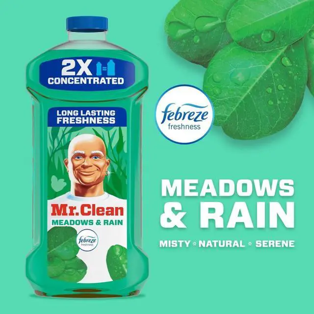 Main image of Mr. Clean 2X Concentrated Multi Surface, All Purpose Cleaner, Febreze Meadows & Rain Scent, 41 fl oz
