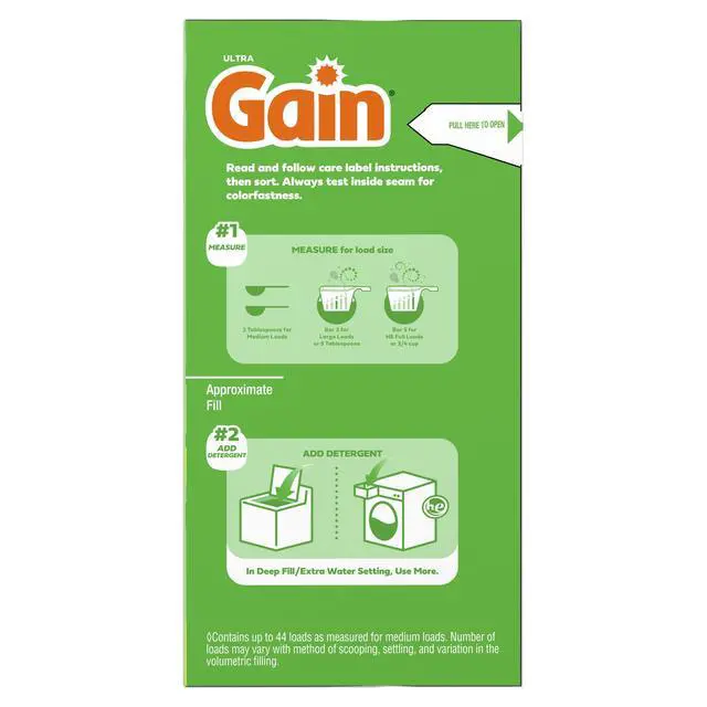 Alt view image 6 of 7 - Gain Powder Laundry Detergent, Original Scent, 40 oz, 44 Loads