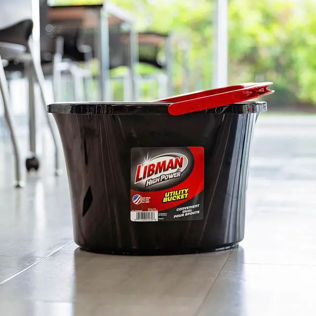 Main image of Libman High Power Utility Bucket 3.5 Gallon Black Polypropylene with Ergonomic Handle