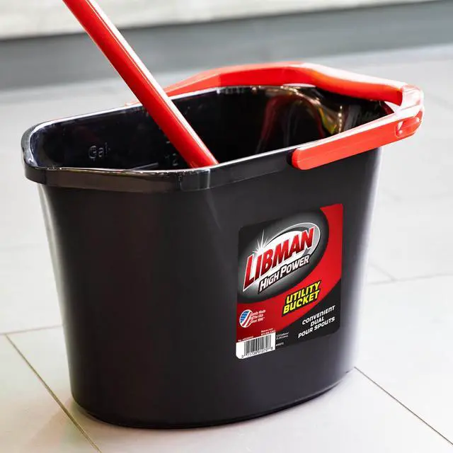 Alt view image 2 of 6 - Libman High Power Utility Bucket 3.5 Gallon Black Polypropylene with Ergonomic Handle