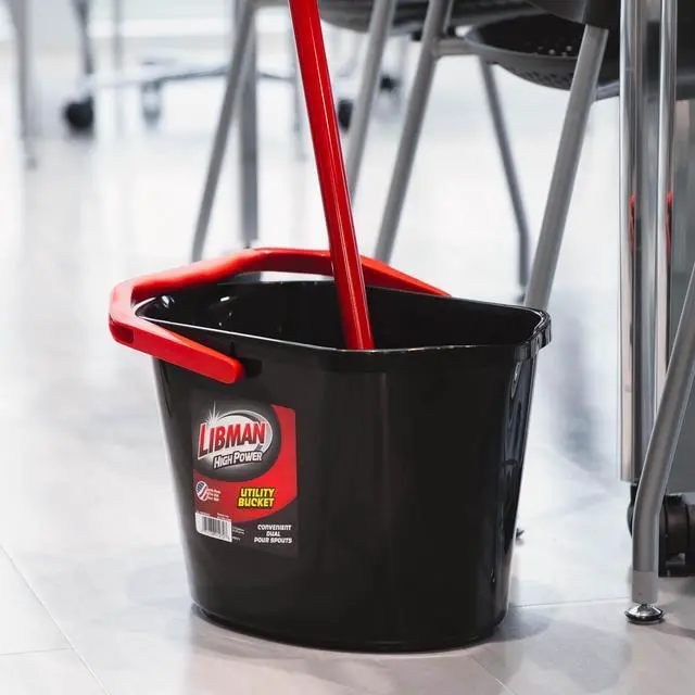 Alt view image 3 of 6 - Libman High Power Utility Bucket 3.5 Gallon Black Polypropylene with Ergonomic Handle