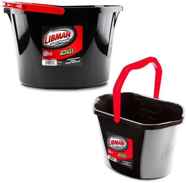 Alt view image 4 of 6 - Libman High Power Utility Bucket 3.5 Gallon Black Polypropylene with Ergonomic Handle