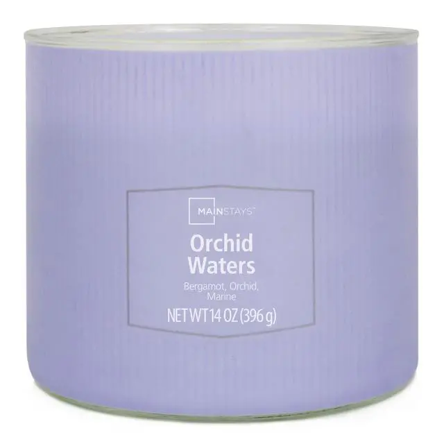 Alt view image 4 of 5 - Mainstays 3-Wick Textured Wrapped Orchid Waters Candle, 14 Ounce