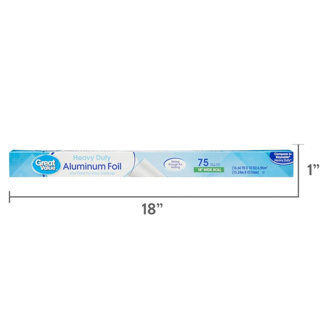 Alt view image 4 of 6 - Great Value Heavy Duty Aluminum Foil, 75 sq ft
