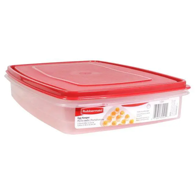 Alt view image 3 of 6 - Rubbermaid Egg Keeper Food Storage Container, Clear/Red, 1 Count