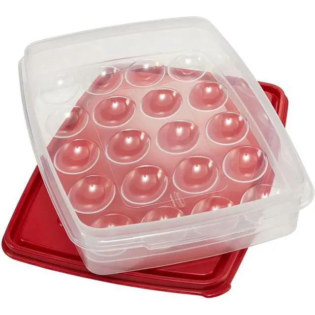 Alt view image 2 of 6 - Rubbermaid Egg Keeper Food Storage Container, Clear/Red, 1 Count