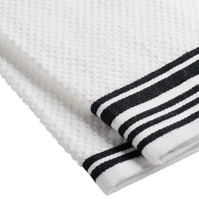 Alt view image 6 of 6 - Mainstays 4-Pack 16 in x 26 in Woven Kitchen Towel Set, Black