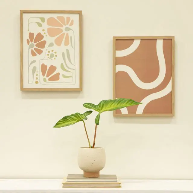 Main image of Mainstays 5.5 in Cream Speckle Ceramic Indoor Planter with Tan Base