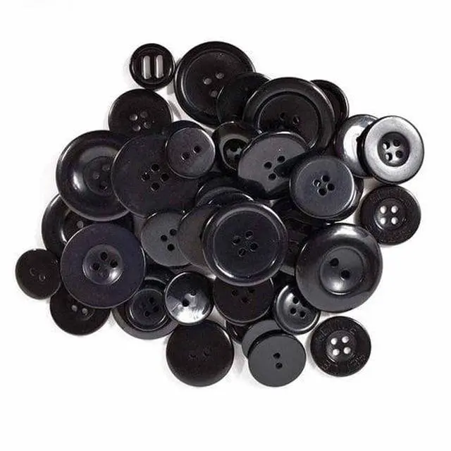 Alt view image 3 of 5 - Favorite Findings Value Black Assorted Sew Thru & Shank Buttons, 4 Ounces