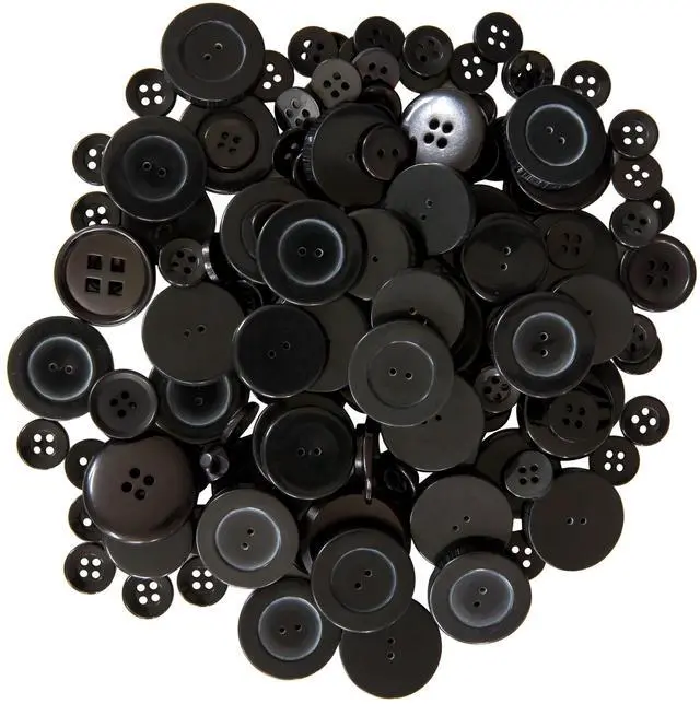 Main image of Favorite Findings Value Black Assorted Sew Thru & Shank Buttons, 4 Ounces