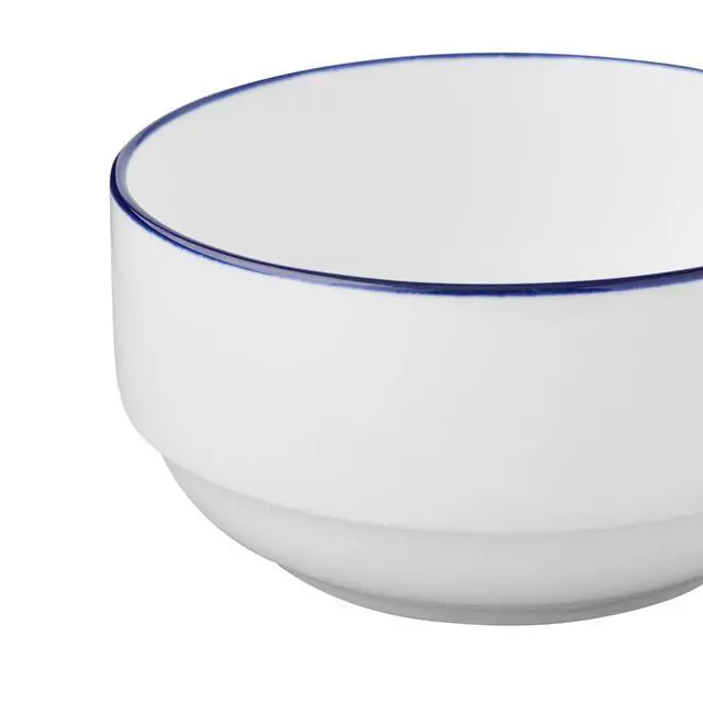 Alt view image 4 of 5 - (3 pack) Mainstays Blue Rim Stoneware Bowl