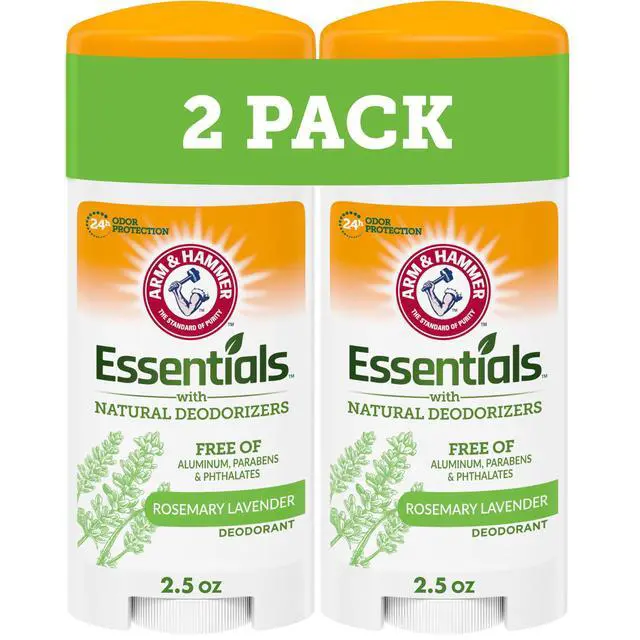 Alt view image 2 of 6 - ARM & HAMMER Essentials Deodorant, Fresh Rosemary Lavender, with Natural Deodorizers, 2.5 oz, 2 Ct
