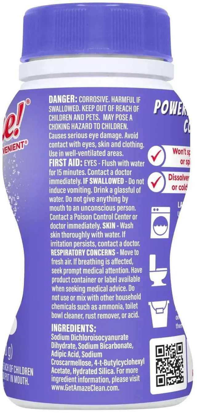 Alt view image 5 of 5 - Amaze!® Ultra-Concentrated Bleach Tablets Powerful Stain-Fighting & Whitening Laundry & Home Cleaning, 32 count, Lavender