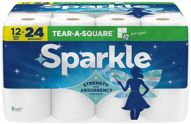 Alt view image 2 of 7 - Sparkle Tear-A-Square Paper Towels, 12 Double Rolls, 110 Sheets per Roll