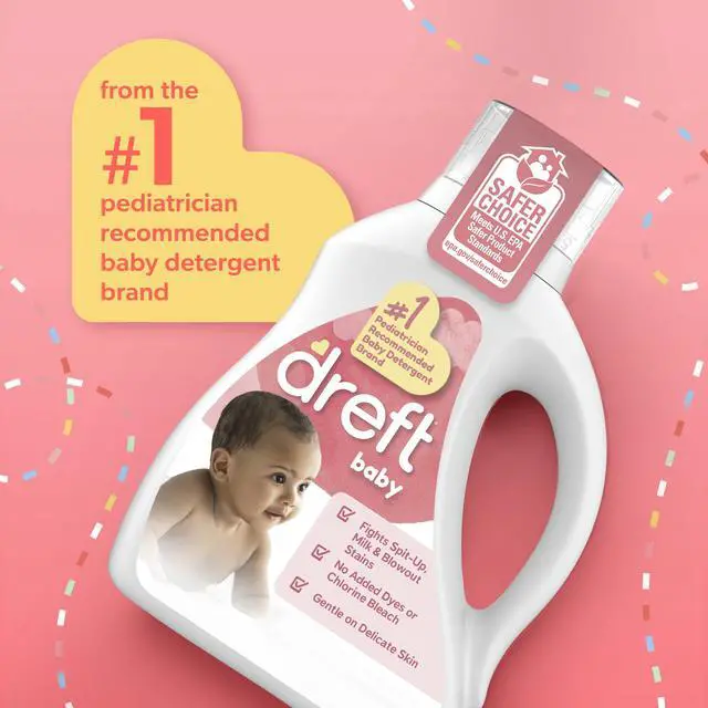 Alt view image 2 of 7 - Dreft Liquid Laundry Detergent for Babies, Tackles 100% of Common Baby Stains, 84 fl oz, 64 Loads