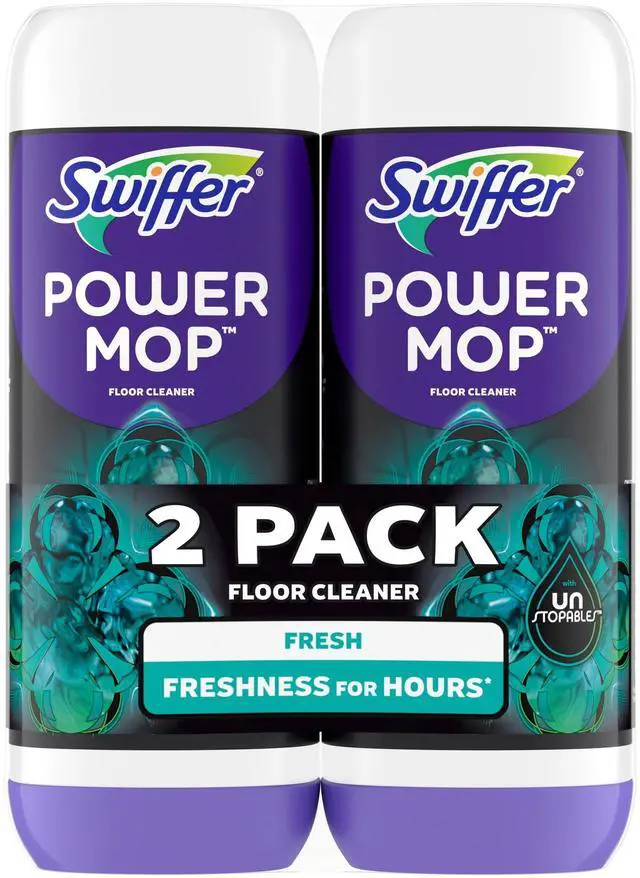Alt view image 7 of 7 - Swiffer PowerMop Solution with Unstopables Fresh Scent, Double Pack