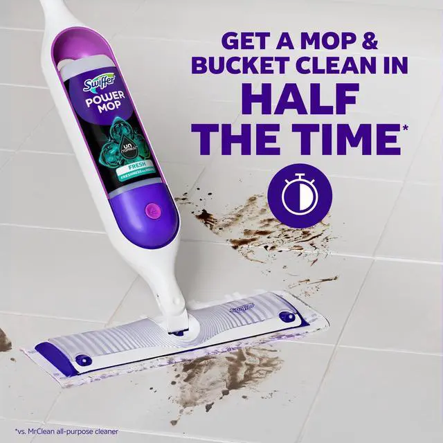 Alt view image 6 of 7 - Swiffer PowerMop Solution with Unstopables Fresh Scent, Double Pack