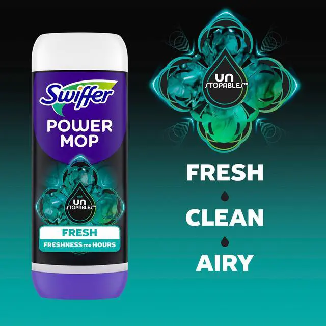 Alt view image 5 of 7 - Swiffer PowerMop Solution with Unstopables Fresh Scent, Double Pack