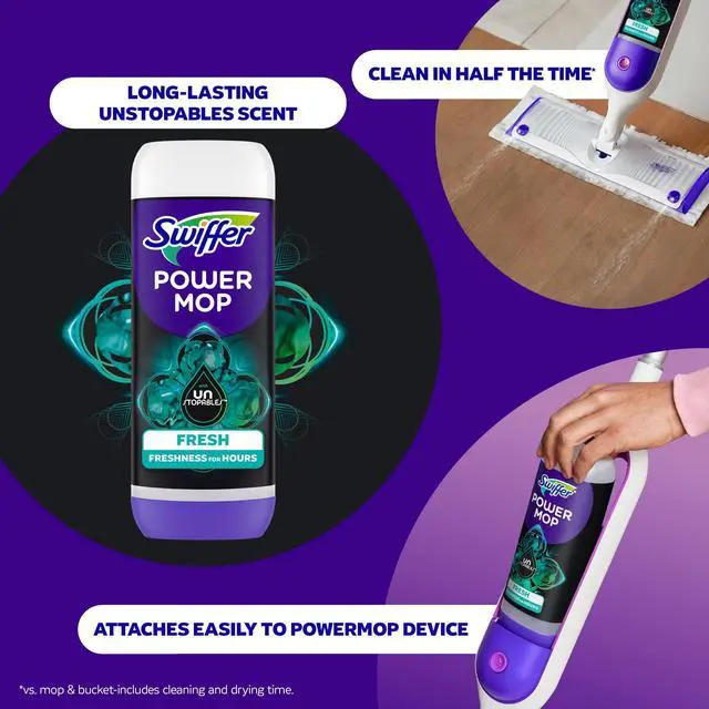 Main image of Swiffer PowerMop Solution with Unstopables Fresh Scent, Double Pack
