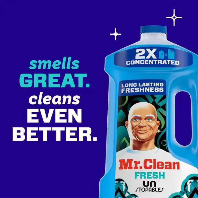 Alt view image 3 of 7 - Mr. Clean 2X Concentrated Multi Surface, All Purpose Cleaner with Unstopables Fresh Scent, 64 fl oz