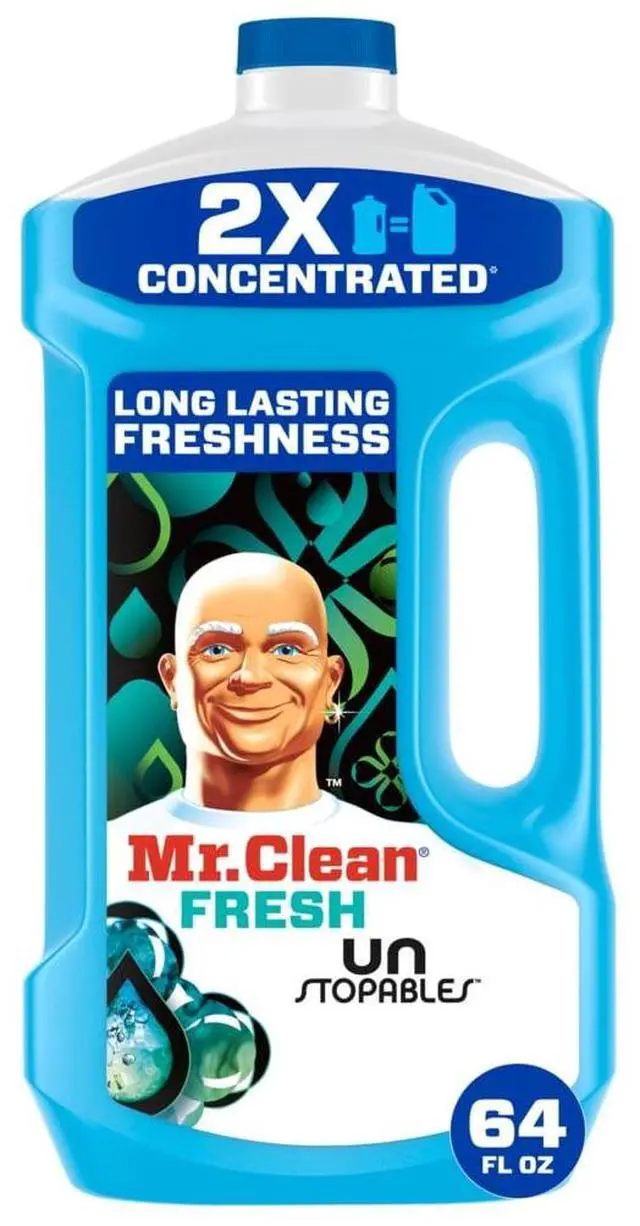 Main image of Mr. Clean 2X Concentrated Multi Surface, All Purpose Cleaner with Unstopables Fresh Scent, 64 fl oz