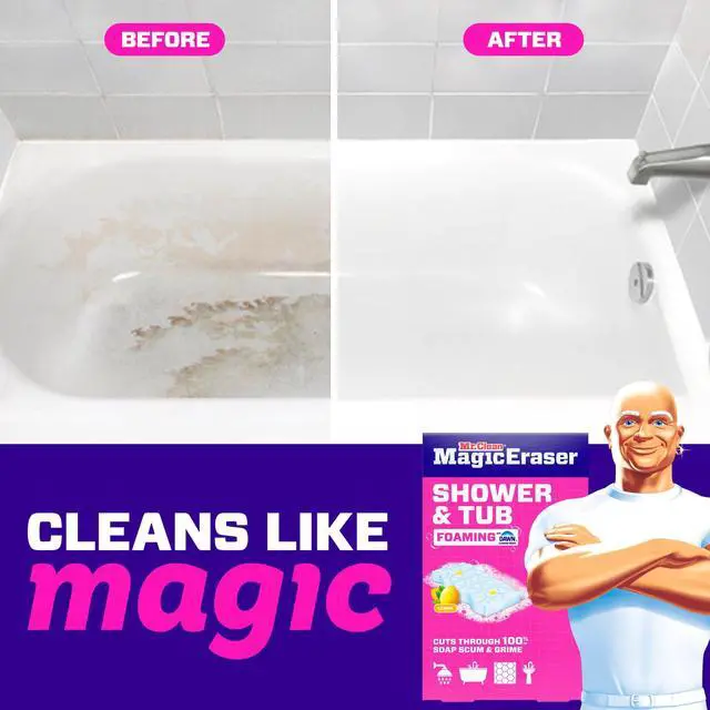Alt view image 5 of 7 - Mr. Clean Magic Eraser Sponge, Shower & Tub Cleaner, Lavender, 3 Count