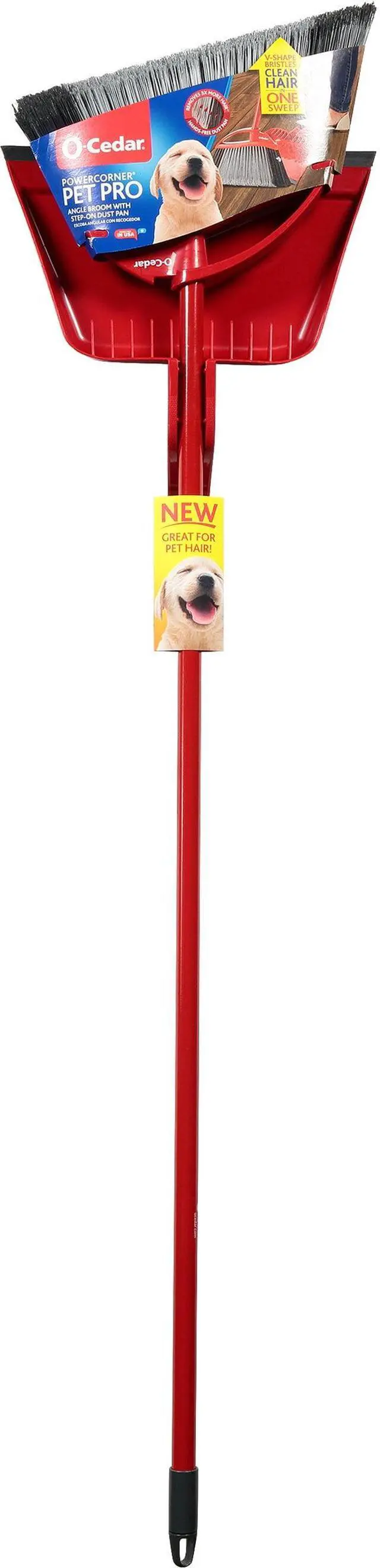 Alt view image 2 of 5 - O-Cedar PowerCorner Pet Pro Broom and Dustpan Set Step-on Large